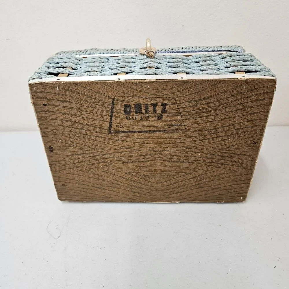 Vintage DRITZ Woven‎ Wicker Sewing Basket - Made In Japan